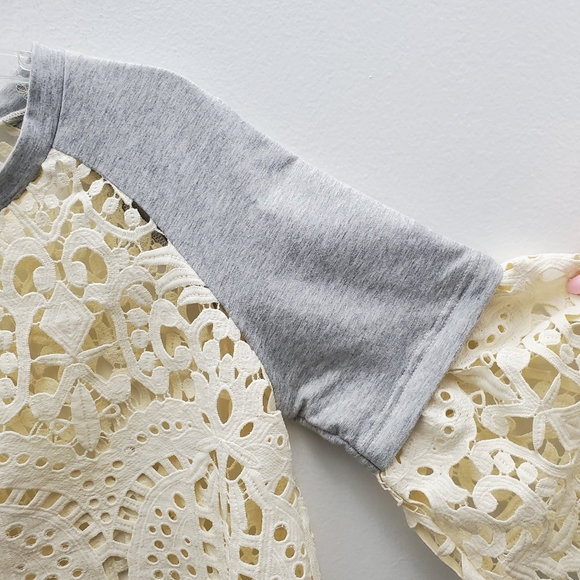 Crochet Raglan Top Boho Boutique Casual Meets Chic Size M - EUC! Boho A… - Picture 5 of 15